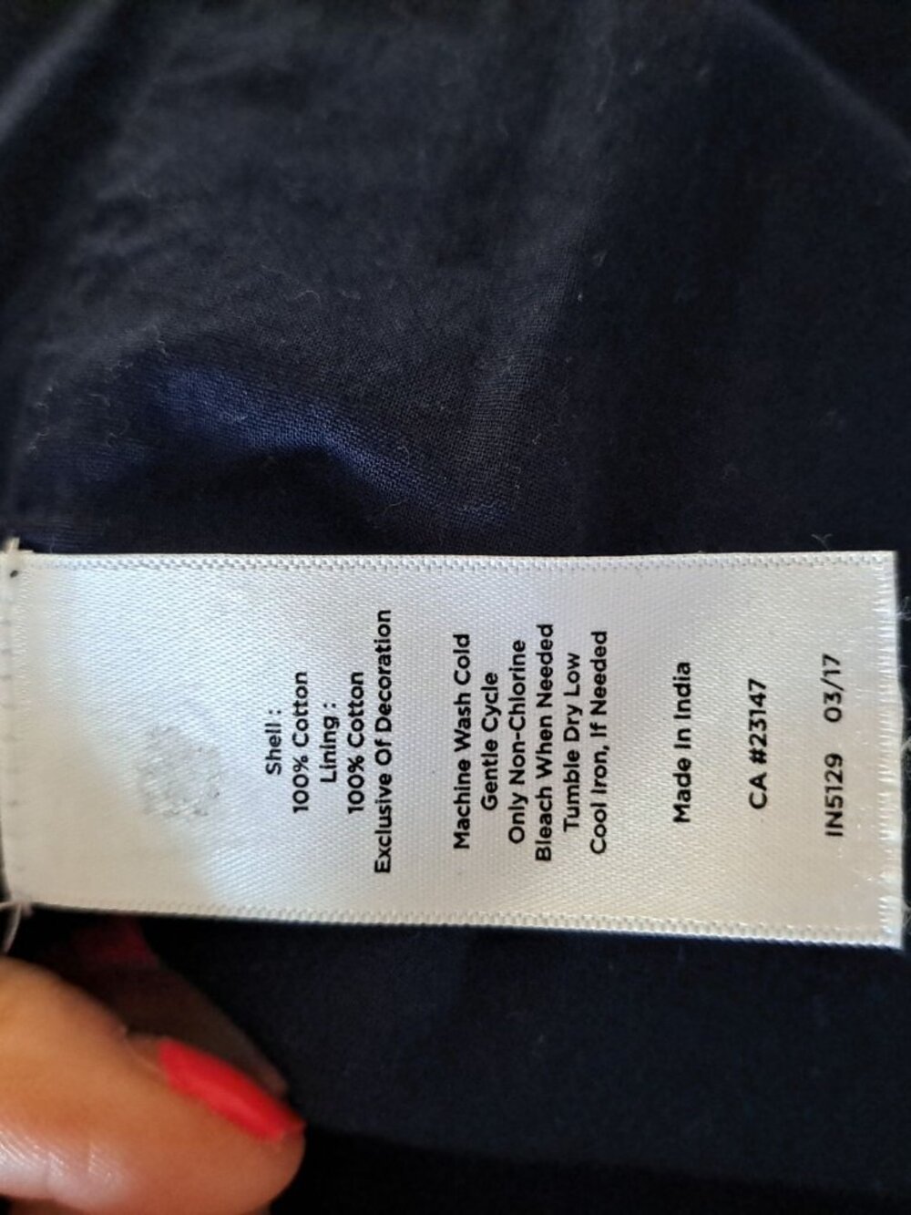 Talbots Petites Navy Heavily Embroidered Floral Blouse M/P Cotton Short Sleeve - Picture 10 of 10